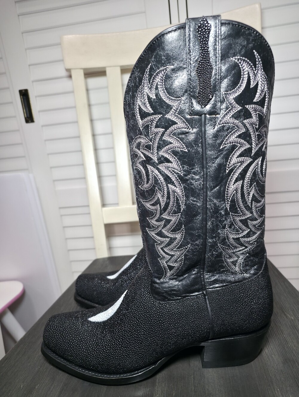 Moonshine Spirit Men's Stingray Boots Square Toe BBME417 Men's Size 9 D